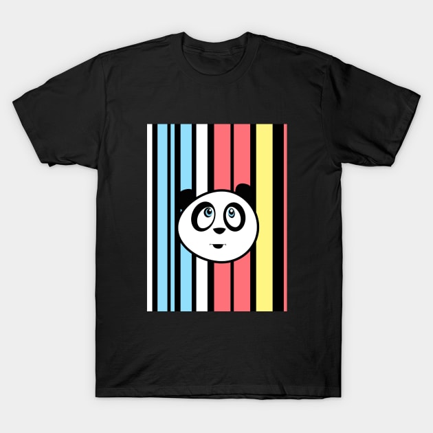 Panda Retro T-Shirt by adamzworld